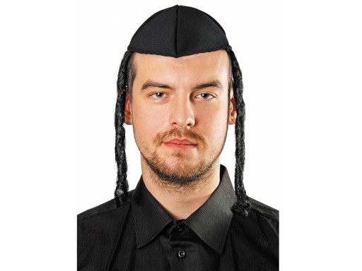 Czapka Jarmułka Żyd Żydowski z pejsami