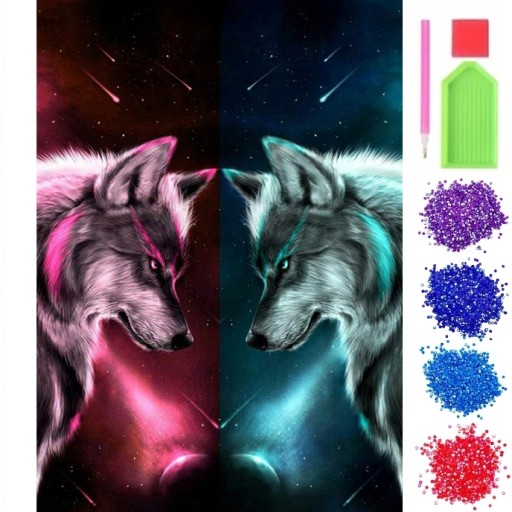 HAFT DIAMENTOWY MOZAIKA DIAMENTOWA 5D WILKI