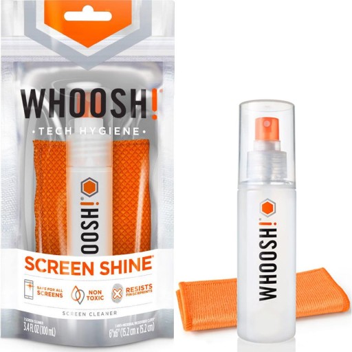 Płyn do czyszczenia ekranów 100ml + ściereczka, Whoosh, do wyświetlaczy