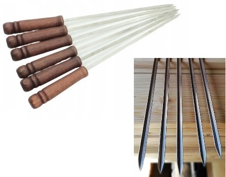 SZPIKULCE NIERDZEWNE 60cmx1cm GRILL SZAMPURY 6szt