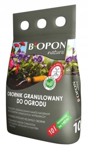 BIOPON NATURAL Obornik granulowany do ogrodu 10L