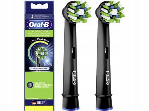 2X KOŃCÓWKI DO SZCZOTECZKI BRAUN ORAL-B CROSS ACTION 100% ORYGINALNE CZARNE