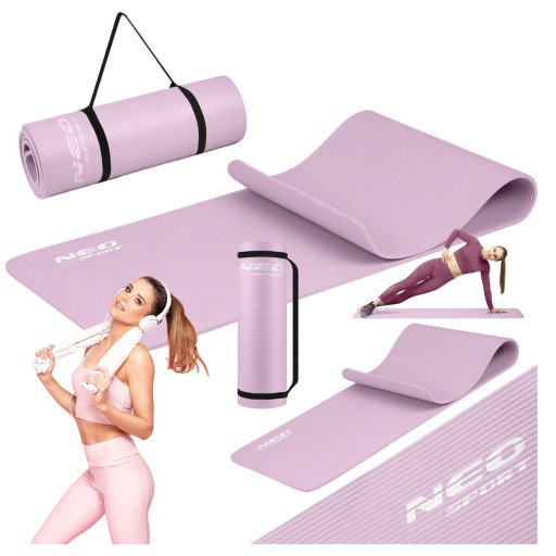 MATA DO ĆWICZEŃ JOGI YOGA GRUBA DUŻA PASEK FITNESS TRENINGOWA DUŻA MIĘKKA