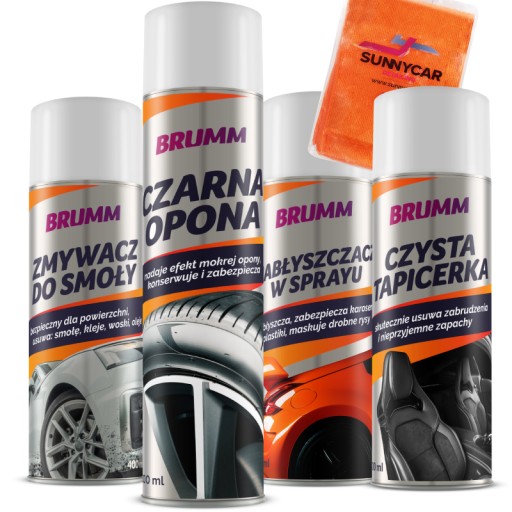 ZESTAW DO CZYSZCZENIA AUTA SAMOCHODU BRUMM W SPRAYU POMYSŁ NA PREZENT