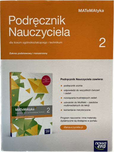 MATEMATYKA 2 PODRĘCZNIK NAUCZYCIELA PODSTAWOWY I ROZSZERZONY NOWA ERA