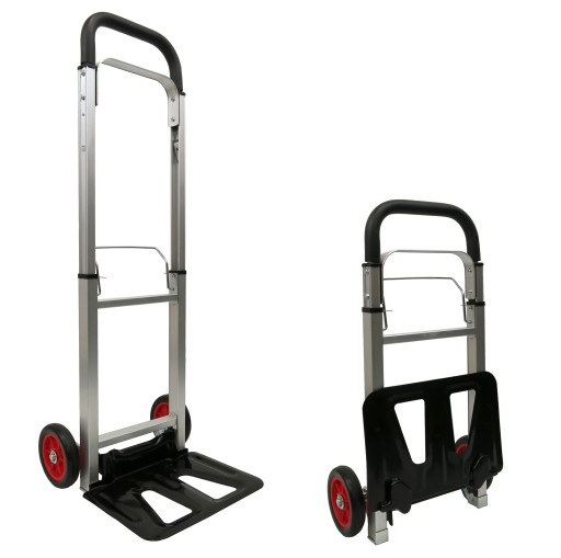 WÓZEK TRANSPORTOWY MAGAZYNOWY MŁYNARKA LEKKI SKŁADANY TACZKOWY 80KG ALU