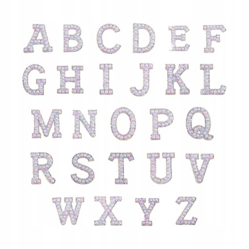 26Pcs Rhinestone Letter Patches Alphabet Patch
