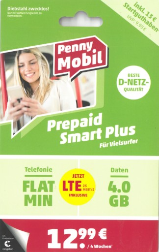 Niemiecka Karta SIM Penny Mobile (CONGSTAR) 13 Euro