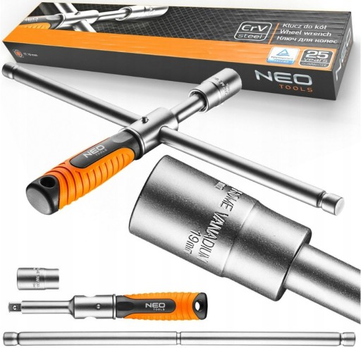 KLUCZ DO KÓŁ 17X19 MM NEO TOOLS SKŁADANY NASADKA