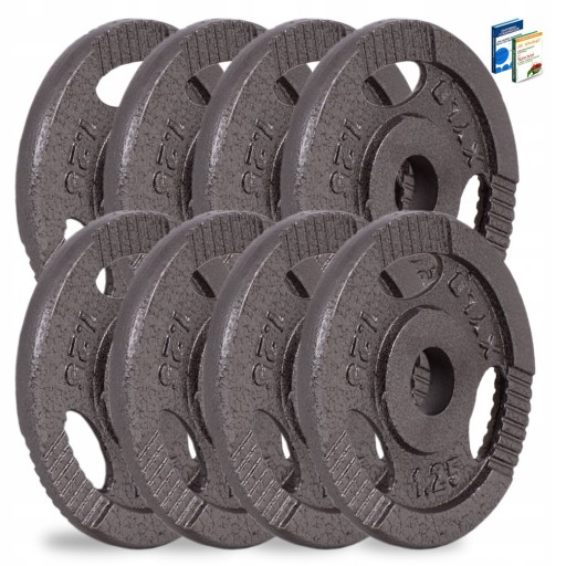 Zestaw OBCIĄŻEŃ 10KG ŻELIWO 8x1,25 TALERZ siłownia