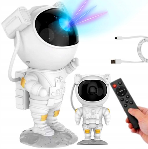 PROJEKTOR GWIAZD KOSMOSU ASTRONAUTA LED + PILOT