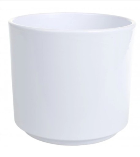 CERAMICZNA OSŁONKA DONICZKA 7CM BIAŁA POŁYSK