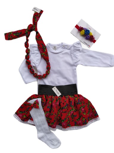 Spódnica + body białe strój krakowski góralski 80