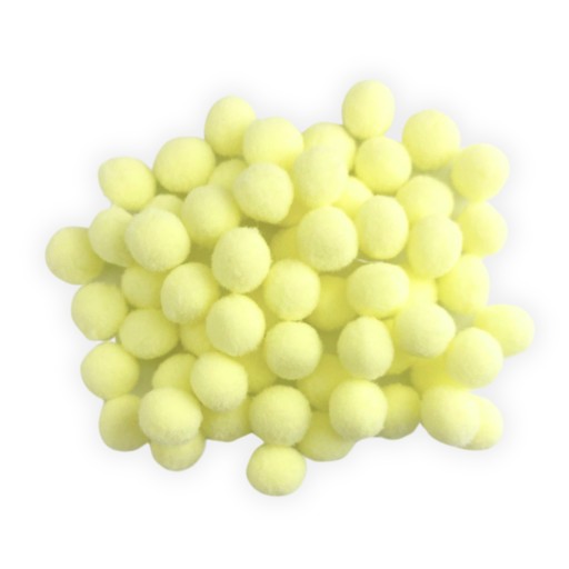 POMPONY KOLOROWE ŻÓŁTE POMPONIKI 60 szt MIX 1,5cm