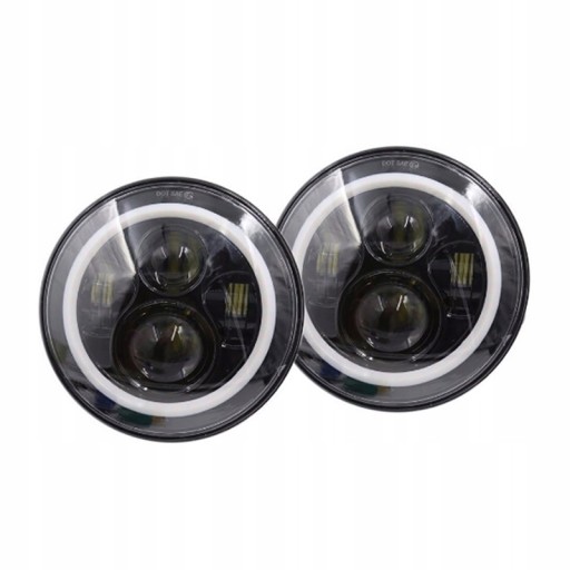 2x 7'' Okrągłe Reflektory LED 75W Hi/Lo