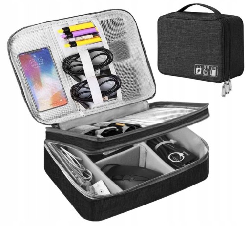 ETUI TORBA PRZENOŚNA ORGANIZER NA KABLE +5 RZEPÓW