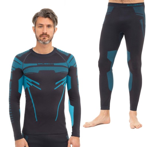 BIELIZNA MĘSKA TERMOAKTYWNA BRUBECK DRY KOMPLET BLUZA I SPODNIE XL