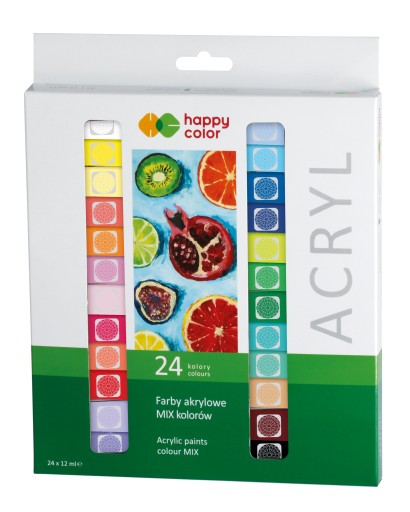 Farby Akrylowe Happy Color 24 kol. 12ml K-24