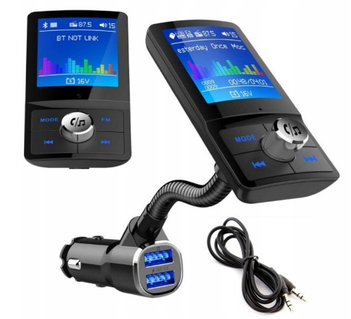 TRANSMITER FM ZESTAW GŁOŚNOMÓWIĄCY BLUETOOTH QC3.0