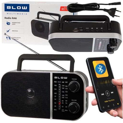 RADIO KUCHENNE PRZENOŚNE ANALOGOWE FM AM ANTENA BLUETOOTH USB SD