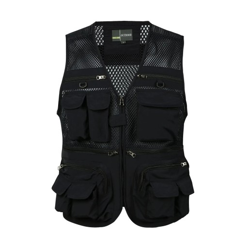 Men's Outdoor Casual Vest V-Neck Zipper Slim Cargo