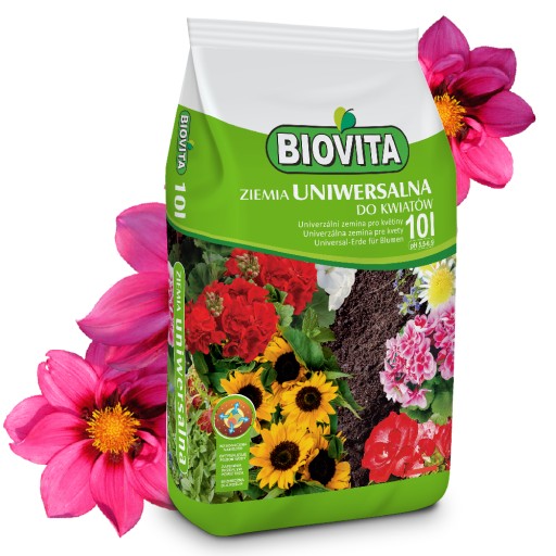 Ziemia UNIWERSALNA DO KWIATÓW mix TORF i NAWÓZ 10L