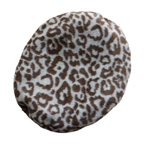 Only brązowy beret w panterkę One Size