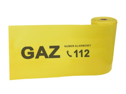 TAŚMA LOKALIZACYJNA GAZ ostrzegawcza DUŻA 150 MB