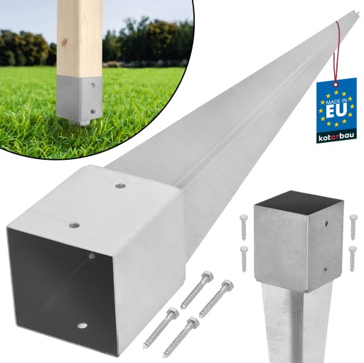 PODSTAWA SŁUPA 120X120X900 WBIJANA DO ZIEMI KOTWA WSPORNIK PERGOLA ALTANA