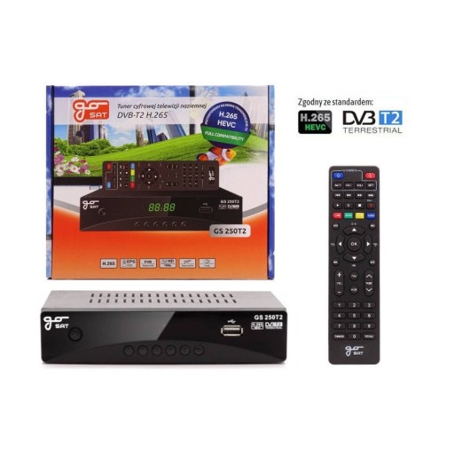 Tuner dekoder DVB-T2 H.265 HEVC GOSAT GS-250T2