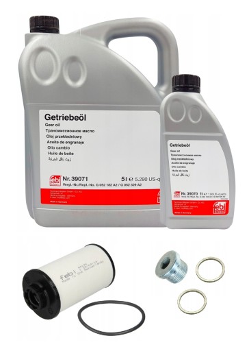 OLEJ DO SKRZYNI DSG 6L + FILTR - ZESTAW - G052182A2 AUDI VW SEAT SKODA