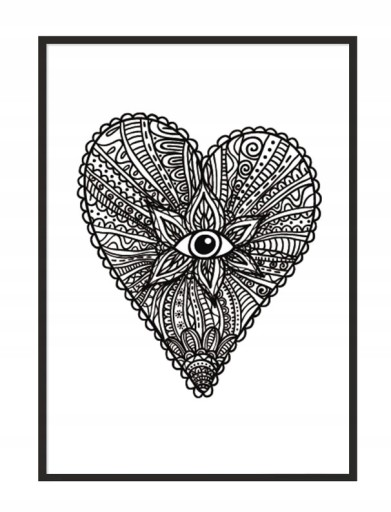 OBRAZ PLAKAT W RAMIE A4 cm Serce PD247