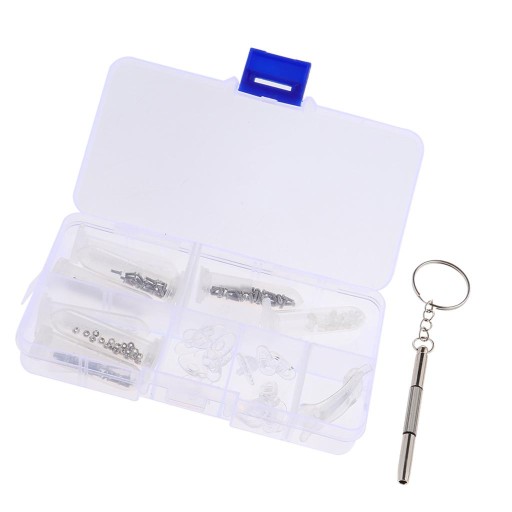 Repair Tool Kit for Screwdriver Glasses, Sockets, Nose Pad, Screws, Nuts