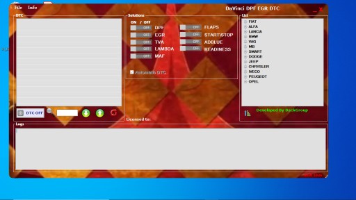 DAVINCI 2021 PRO DPF EGR DTC klapy ADBLUE OFF