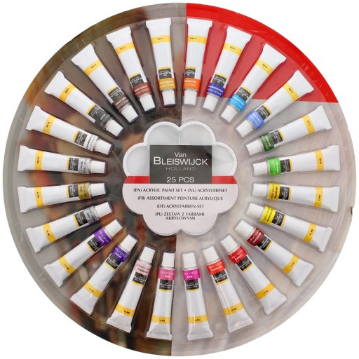 Zestaw farb akrylowych 25 części 24 x12ml + paleta