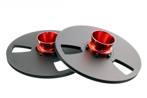 kielichy czerone metalowe do szpul 26.5 cm - komplet z nabami 2 szt
