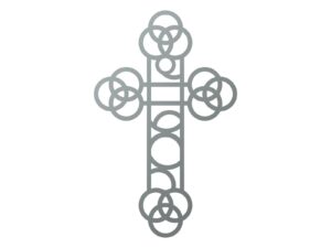 Krzyż metalowy KNS031 15 cm srebrny