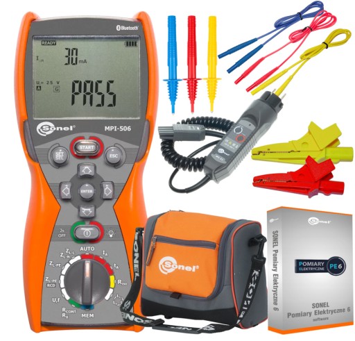 Sonel MPI-506 Miernik Parametrów Instalacji Elektrycznej z Programem PE6