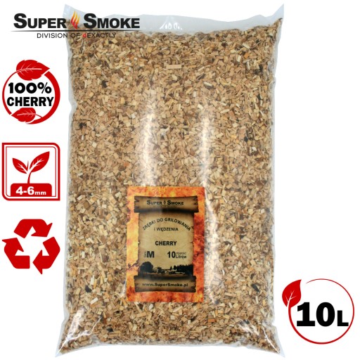 SUPER SMOKE Zrębki wędzarnicze CHERRY size: M 10 litrów