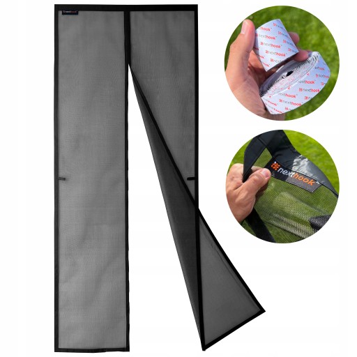 NextHook Moskitiera z WŁÓKNA SZKLANEGO magnesy DRZWI 90x220