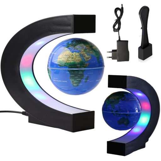 LEWITUJĄCY GLOBUS INTERAKTYWNY PODŚWIETLANY MAGNETYCZNY LAMPKA LED PREZENT