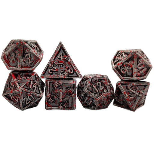 BRAMA DO NIEZNANEGO ZESTAW 7 METALOWYCH KOŚCI RPG