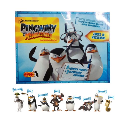 PINGWINY Z MADAGASKARU SASZETKA FIGURKA EPEE