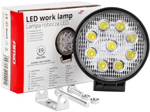 LAMPA ROBOCZA HALOGEN SZPERACZ 9x LED 12/24V 110mm