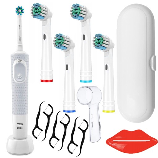 SZCZOTECZKA ELEKTRYCZNA DO ZĘBÓW ORAL-B VITALITY 100 BIAŁA + KOŃCÓWKI ETUI