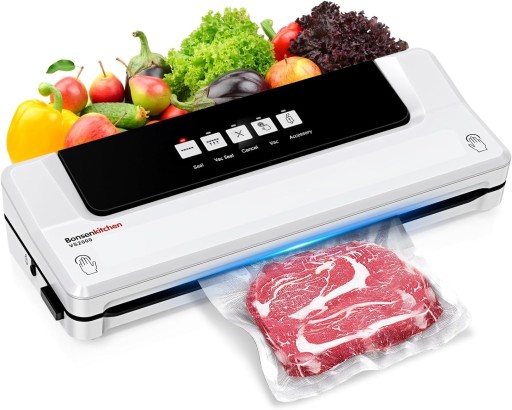 BonsenKitchen VS2000 Zgrzewarka próżniowa do żywności, 5 w 1 Biała