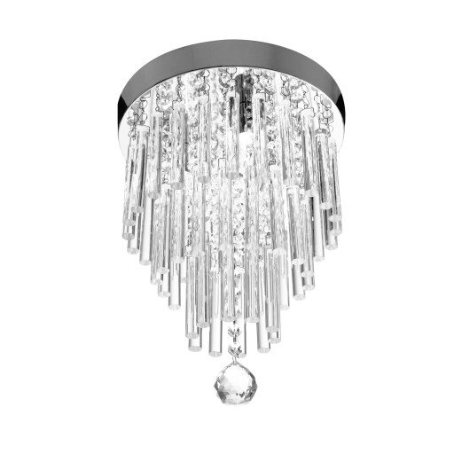 LAMPA KRYSZTAŁOWA SUFITOWA PLAFON CHROM KRYSZTAŁ