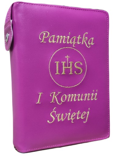 Etui na Biblię Tysiąclecia 16x22 różowy haft kom