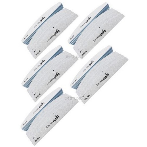 50 x Pilnik do paznokci zebra łódka CLAVIER 180/240