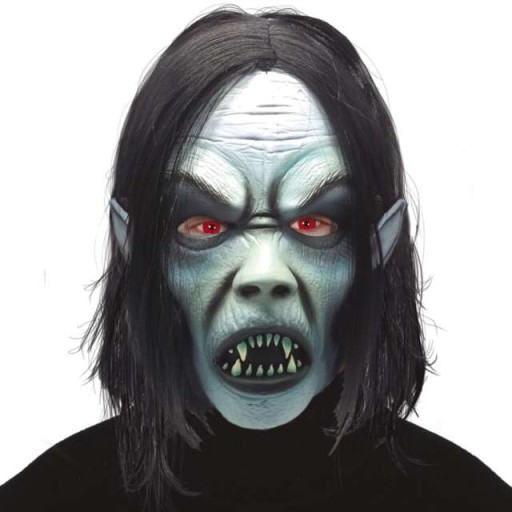 MASKA wampir LATEKS włosy mroczna HALLOWEEN